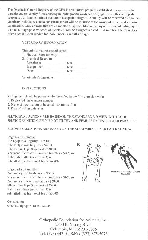 Back of form